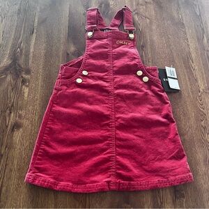 Girls(kids)size 6 DKNY Red Corduroy Overalls with Adjustable Straps NWT